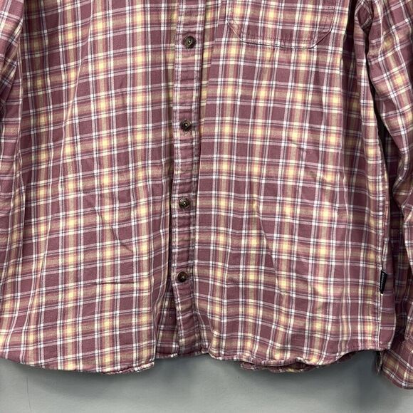 Patagonia Rose Mauve Pink Organic Cotton Plaid Flannel Shirt Size L Large - Picture 5 of 13